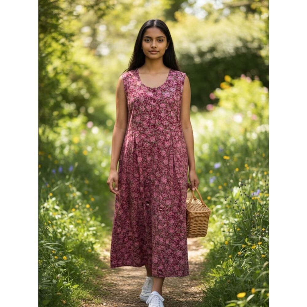 April Cornell Vintage 90's Cottagecore Maxi Dress Size Large